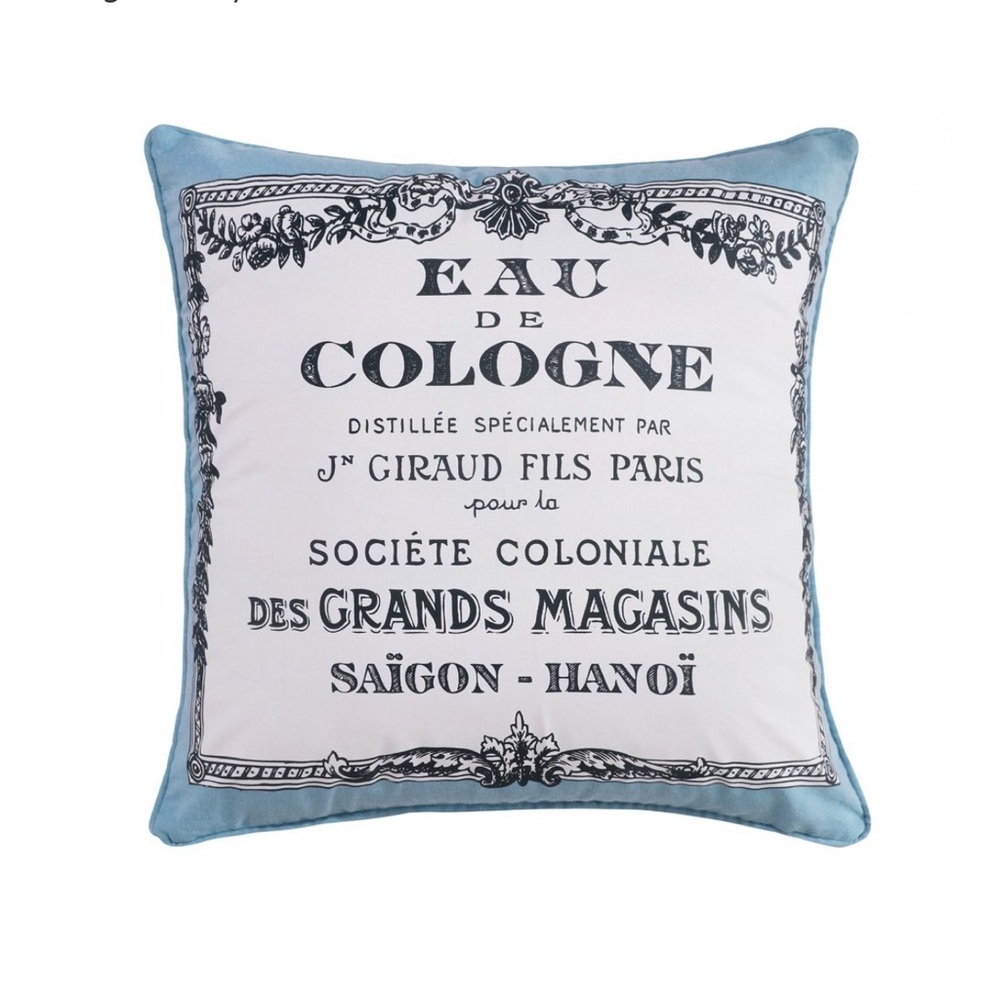 Decorative Blue and White Pillow